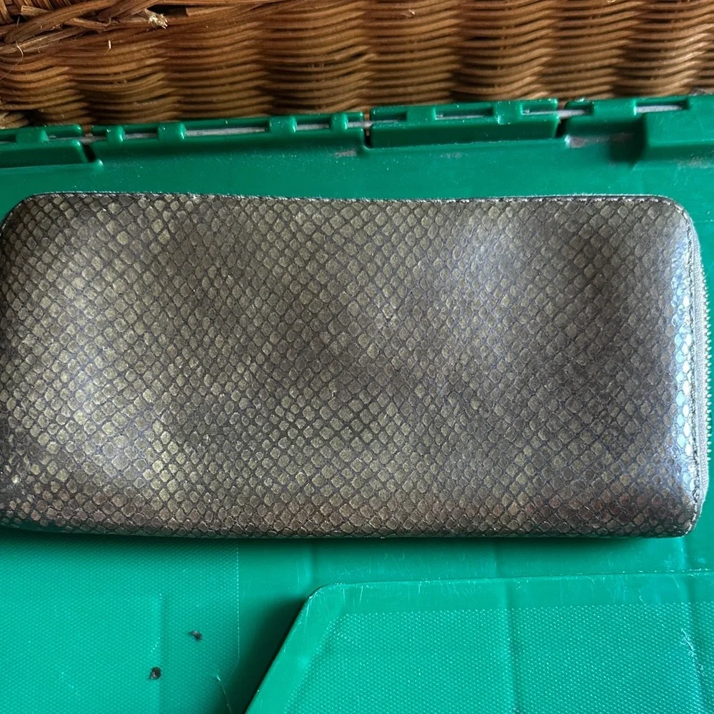 Michael Kors Gold Textured Zip Wallet